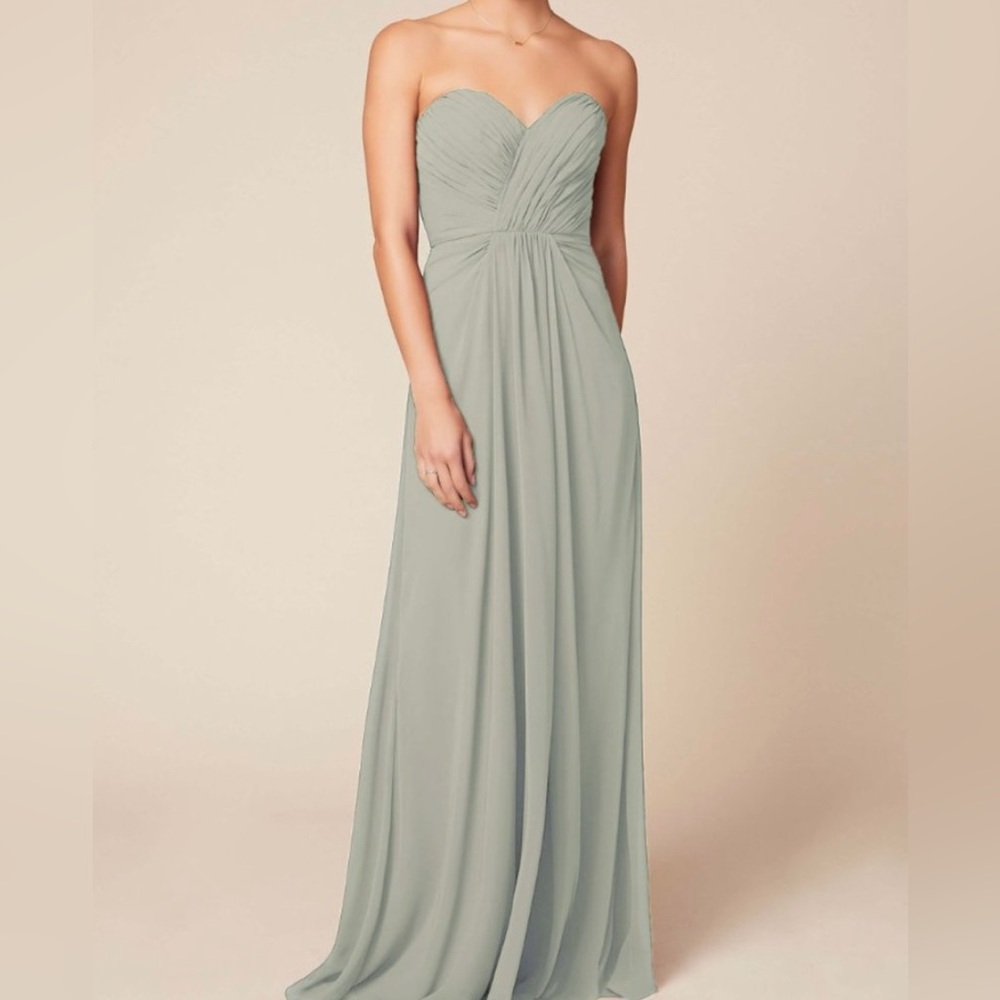 Dear Cleo Sage Green Julia Strapless Maxi Gown Bridesmaid Dress